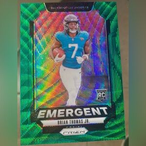 BRIAN THOMAS JR. 2024 PANINI PRIZM EMERGENT ROOKIE GREEN WAVE RC 12 Jaguars Card
